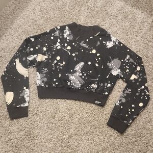 Justice Black and White Patterned Sweatshirt